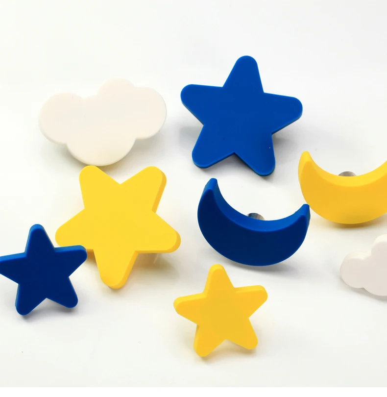 1 шт. Мультяшные мягкие резиновые ручки для шкафа Moon Star Cloud и с ручками детской