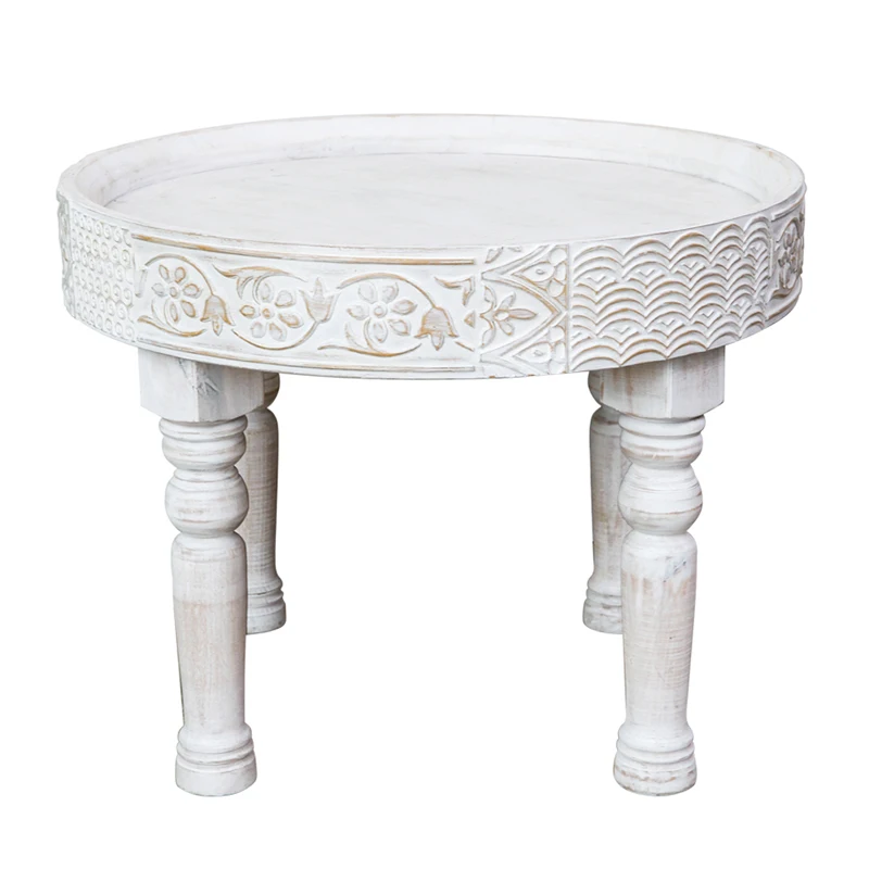 

TT Nikky Home Bay Window Table Small Coffee Table Small Apartment round Fruit Plate Living Room Solid Wood Sofa
