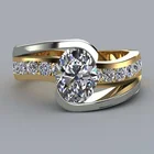 USTAR овальные кубические циркониевые золотые кольца для женщин модные свадебные ювелирные изделия сверкающие кристаллы обручальные кольца женские кольца подарок