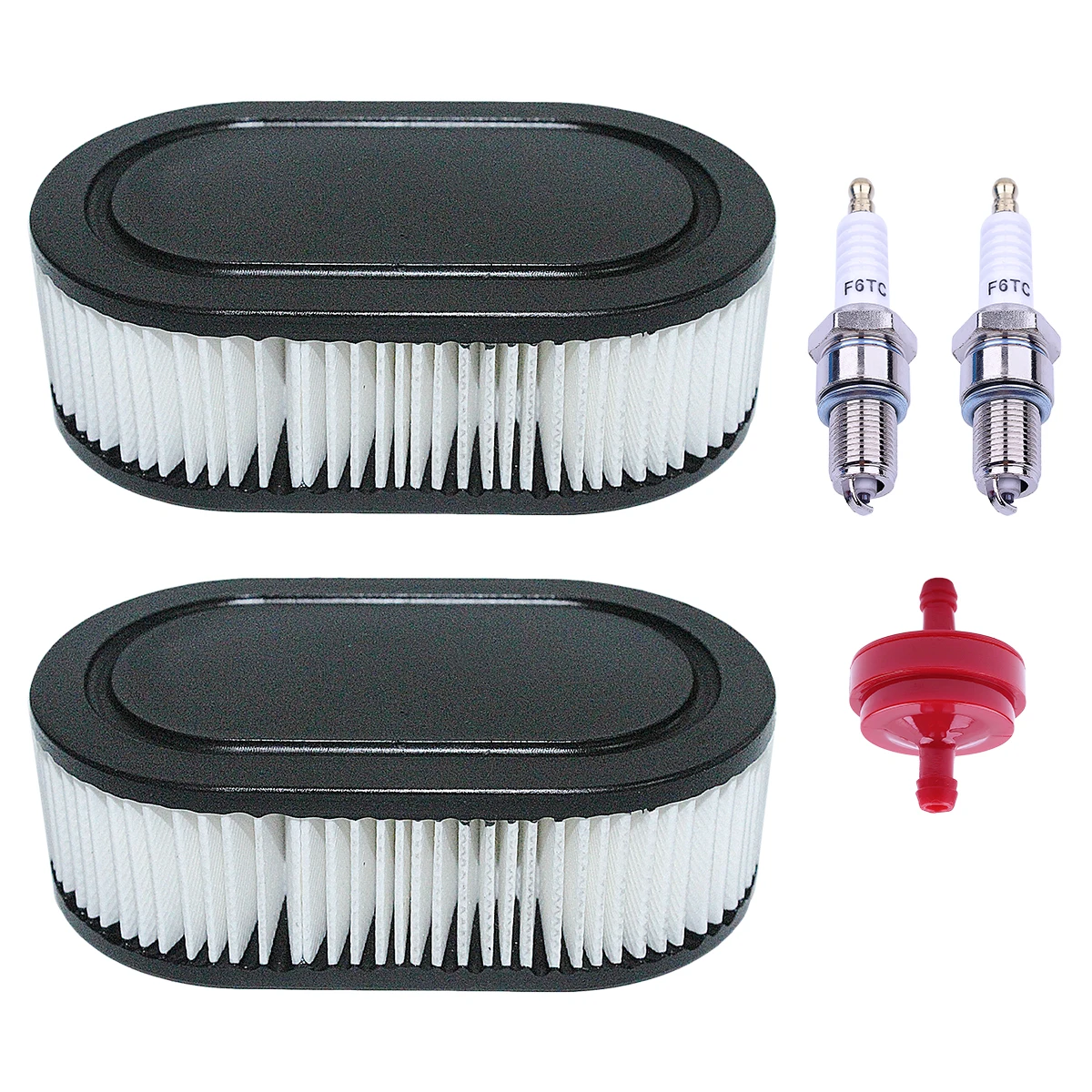 2pcs Air Filter Spark Plugs for Briggs & Stratton 550E 550EX Eco-Plus Series 575EX Engines replaces 798339 798452 593260