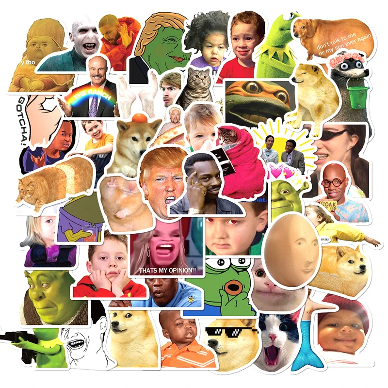 

2021 г., Забавный мем граффити наклейки, стружка, для автомобилей, мотоциклов, детская мебель, багаж, скейтборды, этикетка 50 шт./упак.