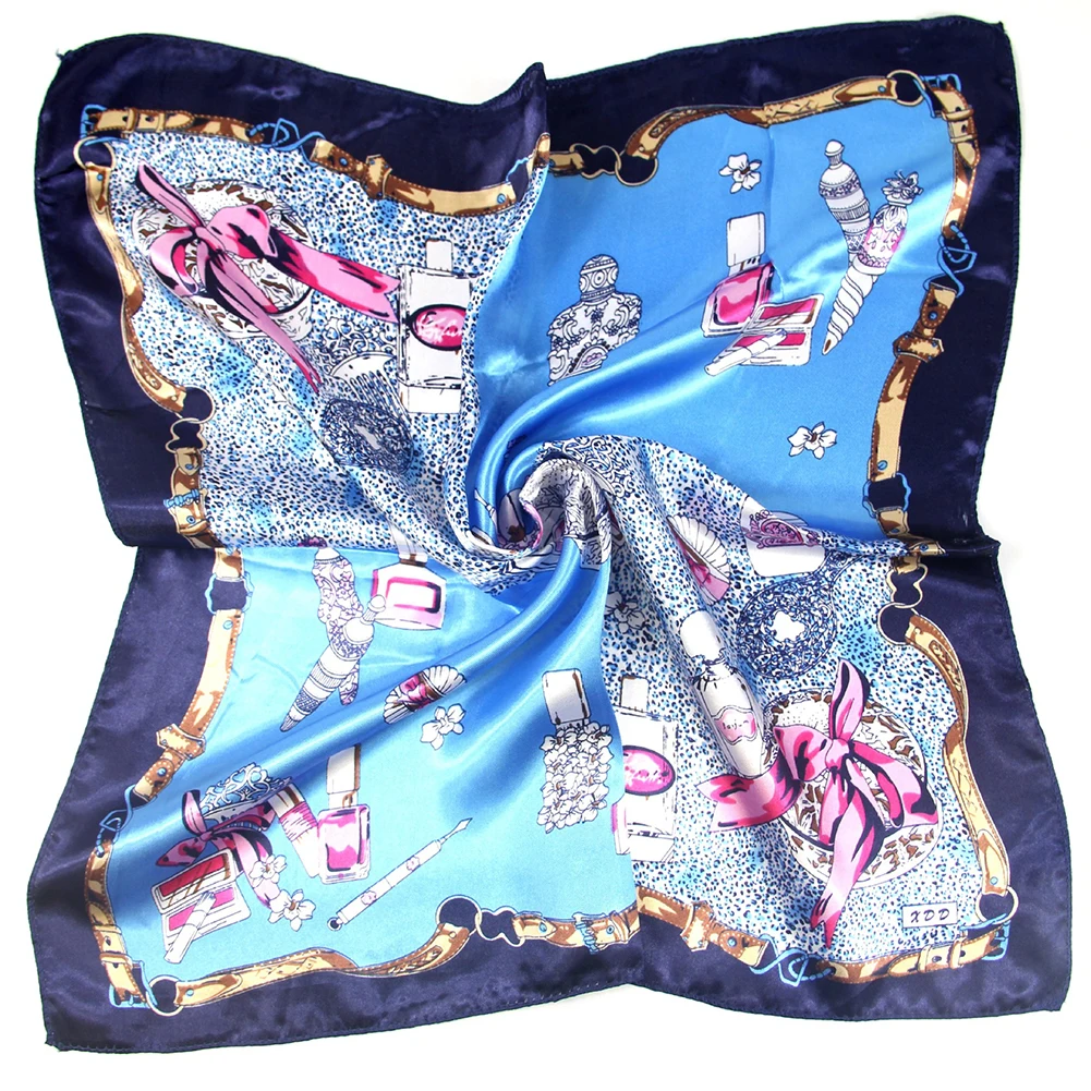

Four Seasons Available Silk Satin Scarf Square Handkerchief All-match Handle Bag Ribbons Small Silk Scarf 50*50CM Ladies Scarves