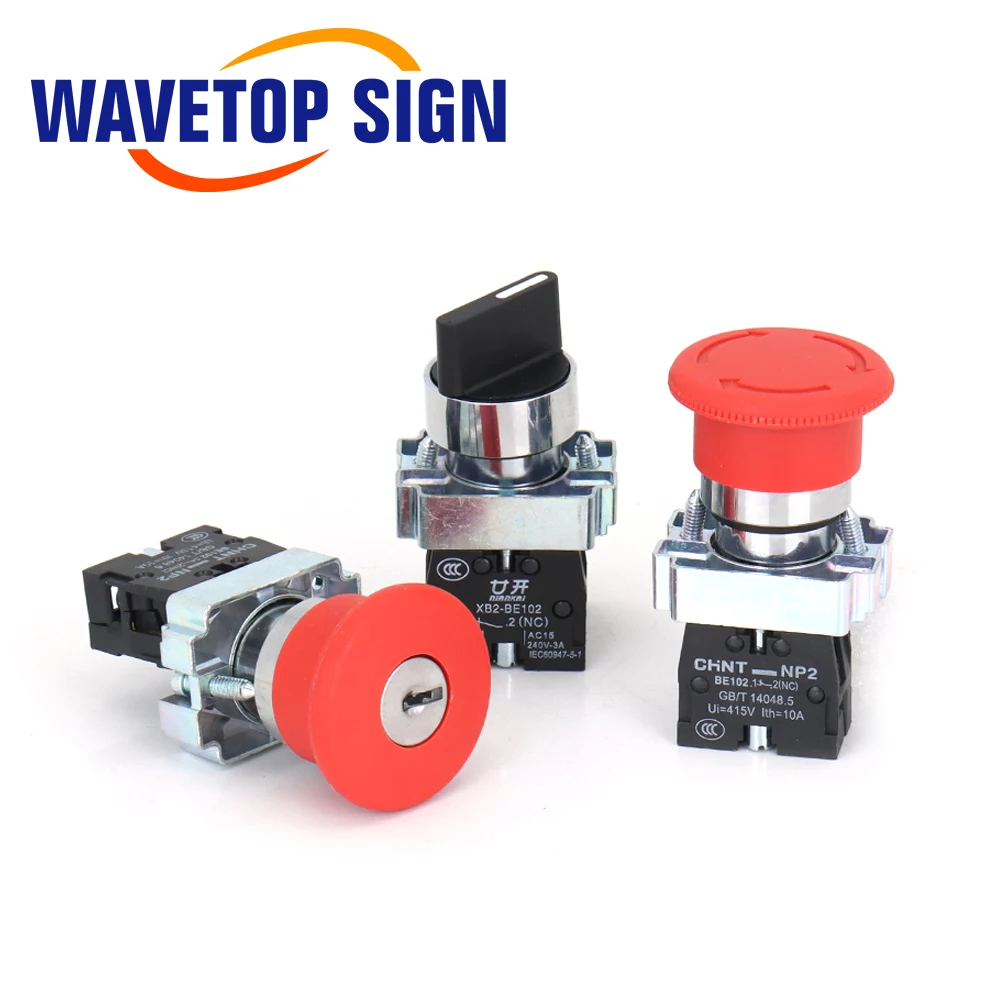 WaveTopSign Кнопка аварийной остановки NC Номинальный ток 10A для CO2 Лазерная