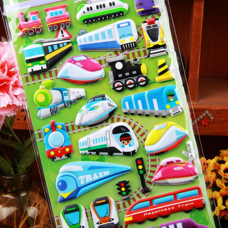 4 листа 3D автомобиль грузовик пузырьки девушка детское аниме пышная липкая