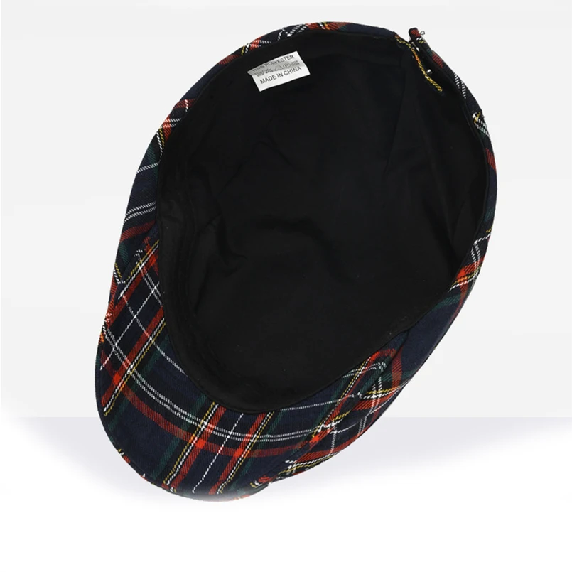 

2021 New Plaid Pattern Beret Visor Cap Men Fashion Beret Striped Plaid Hats French Hat Beret Femme Classic Lattice Women Berets