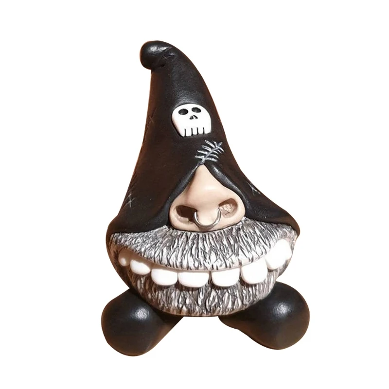 

3D Big White Tooth Dwarf Statue Micro Landscape Resin Models Gnomes Figurines Home Decoration Fairy Garden Ornament Gift