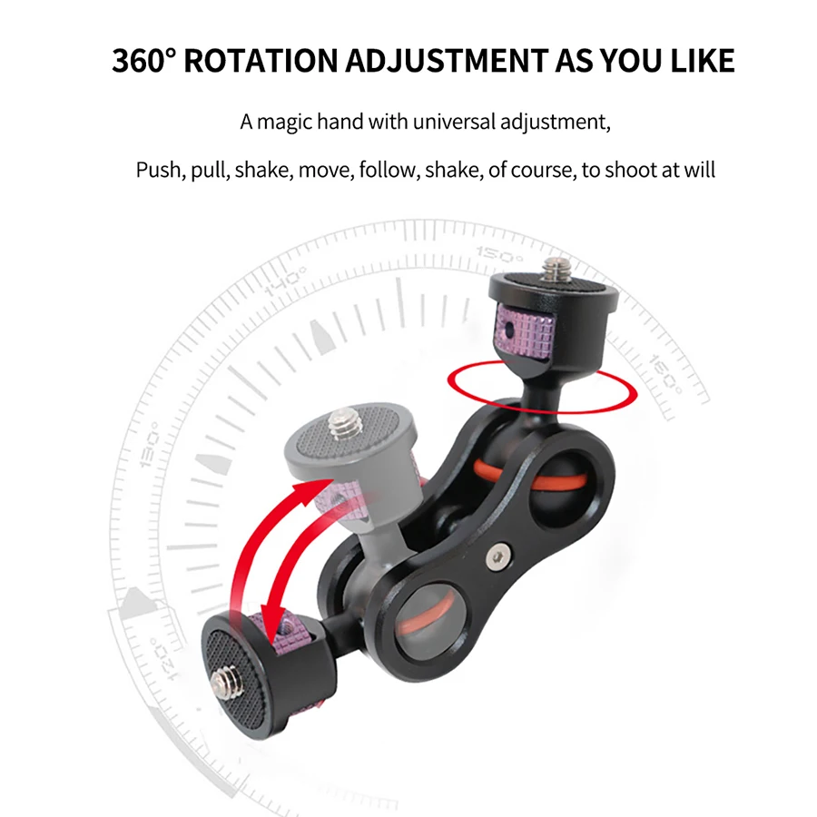 Шарнирный рычаг с двойной шаровой головкой адаптер резьбовым винтом 1/4 для