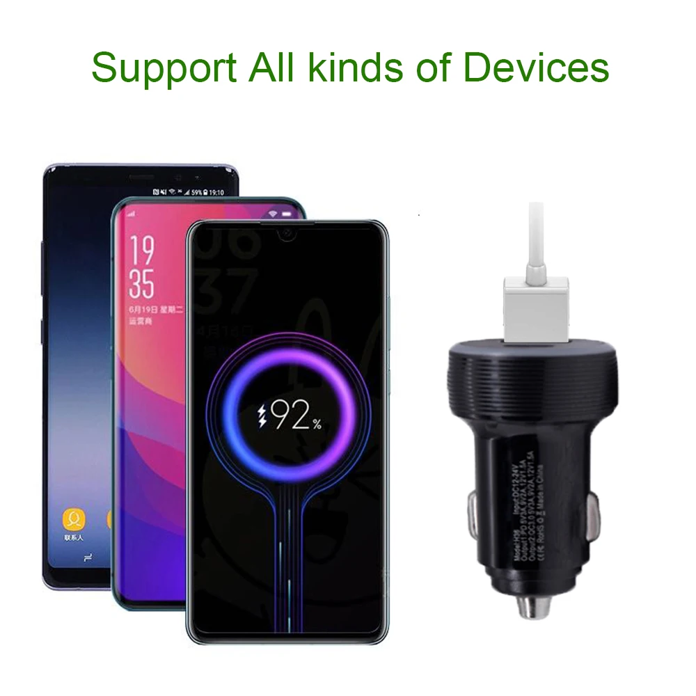 Автомобильное зарядное устройство USB Type-C 1 шт. быстрое для автомобиля несколько