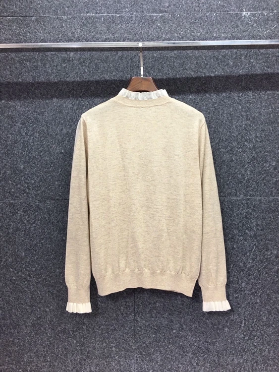 

2020 autumn and winter new women's neckline ruffled long-sleeved all-match sweater 1107