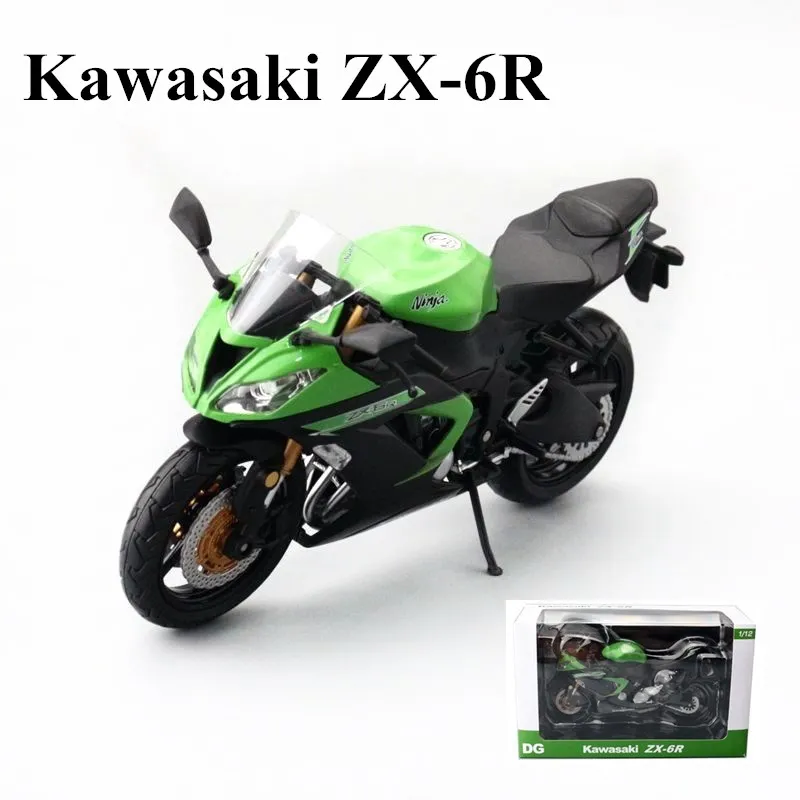 1/12 Модель мотоцикла Kawasaki Ninja ZX-6R с гоночным кросс-кантри из металла для коллекции, подарок для детей.