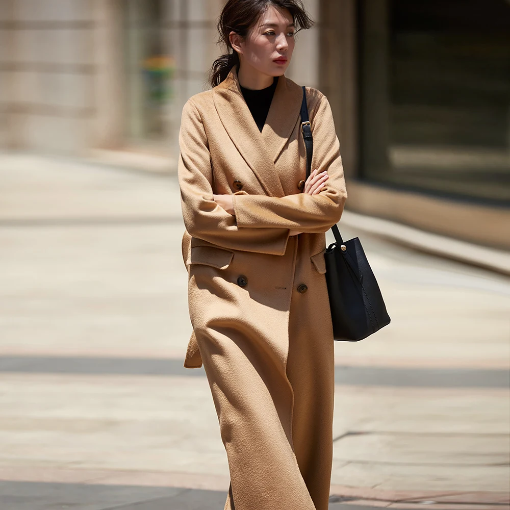 

Tailor Shop Custom Made The New Cashmere Coat Is Thin and Temperament Water Ripple Double-sided Nick Coat Women