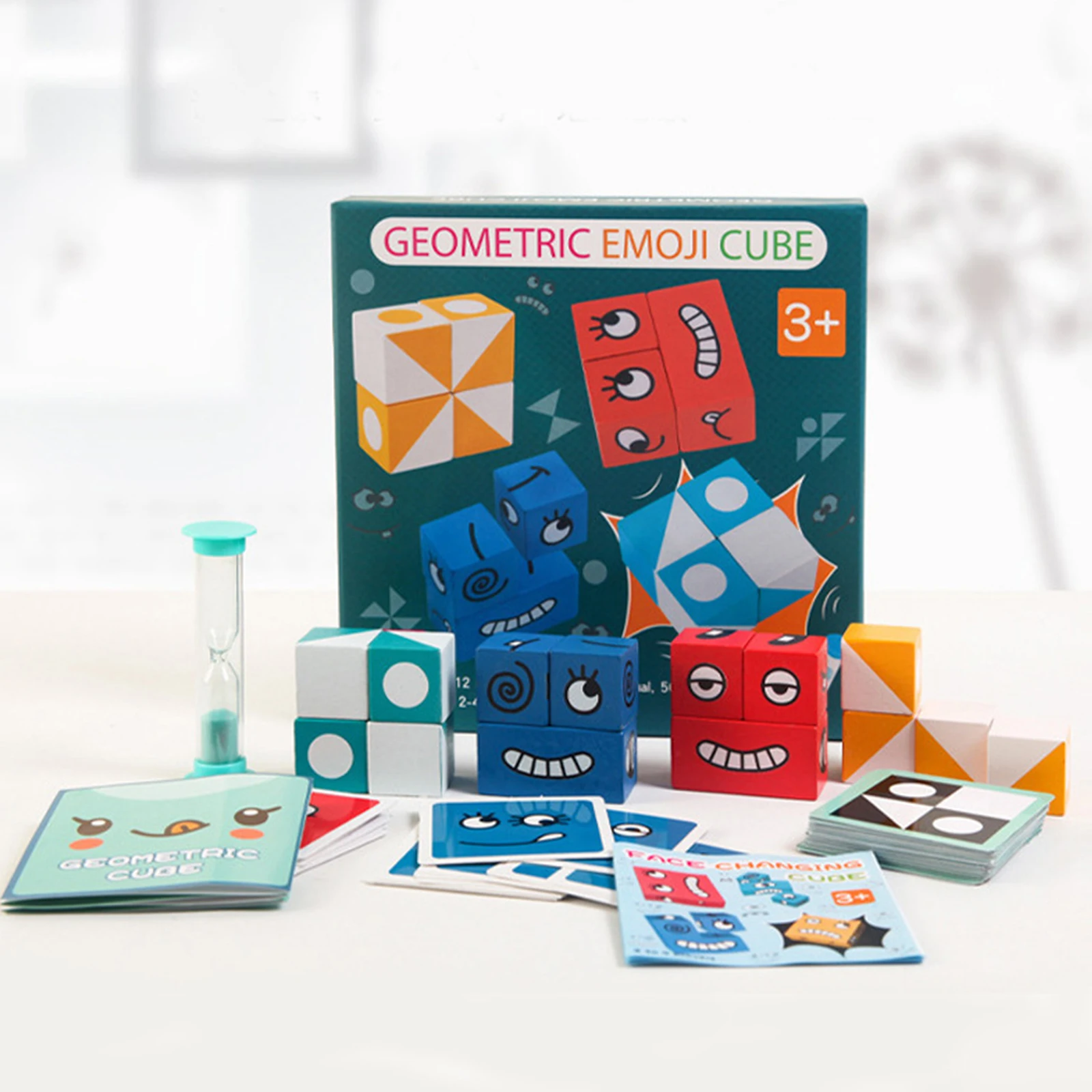 

Пазл обучающая игрушка IQ, деревянное выражение лица, пазл для детей, интерактивные игрушки, 16 кубиков, 50 карт для рождества, мальчика, девочк...