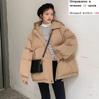 new short winter jacket women warm hooded down cotton jacket parkas female casual loose outwear korean cotton padded winter coat
