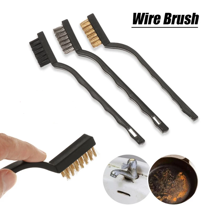 

3Pcs/Set Gas Stove Cleaning Wire Brush Tools Metal Fiber Brush Strong Econtamination Tool For Convenience Kitchen Supplies