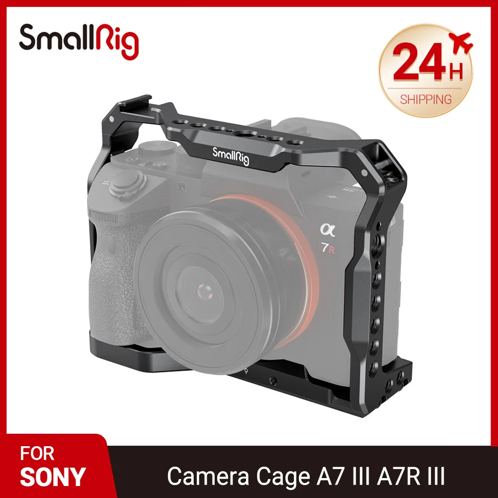 SmallRig Light Camera Cage for Sony A7 III A7R III A9 Aluminum Alloy Cage Rig with Cold Shoe Mount for Sony A73 A7R3 A9 2918