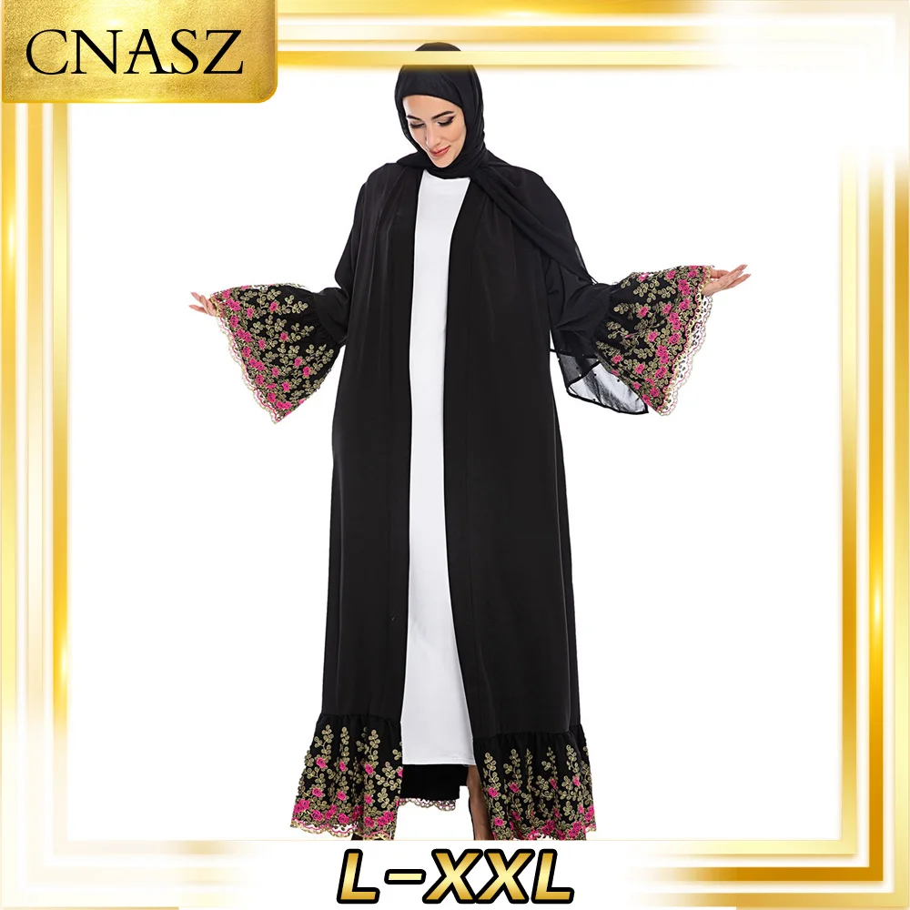 Abaya Дубай марокканское платье Кафтан модный простой черный принт свободный Caftan