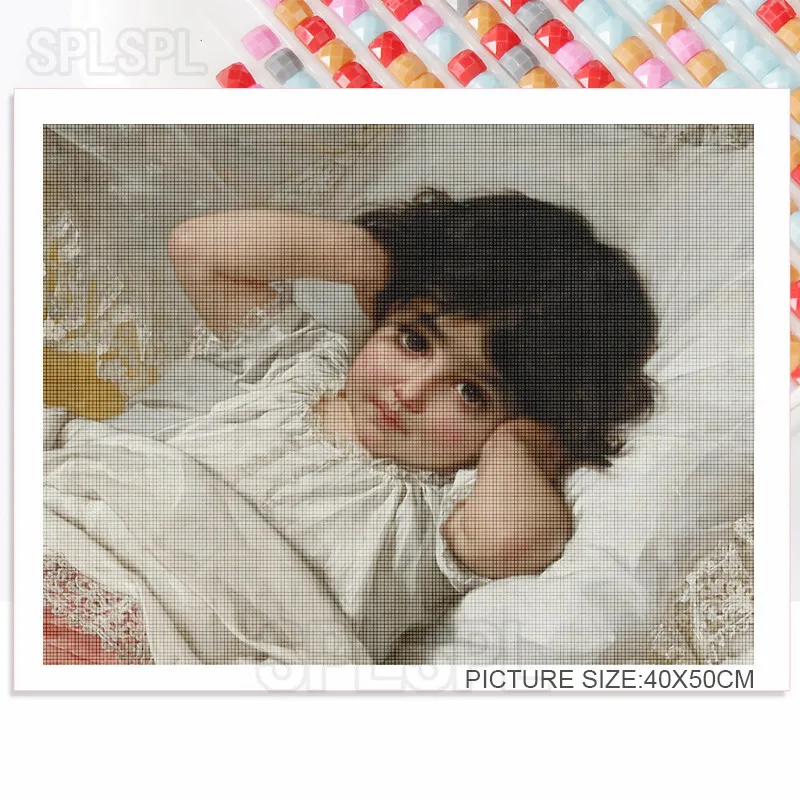 

Girl Portrait 5D Diamond Painting Western Foreign Little Girl with Blond Hair Round Face White Skin Bedroom Living Room Drawing