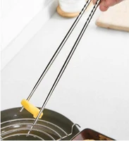 reusable non slip design korean stainless steel 38 8cm extended chopsticks for noodles hot pot fried dough