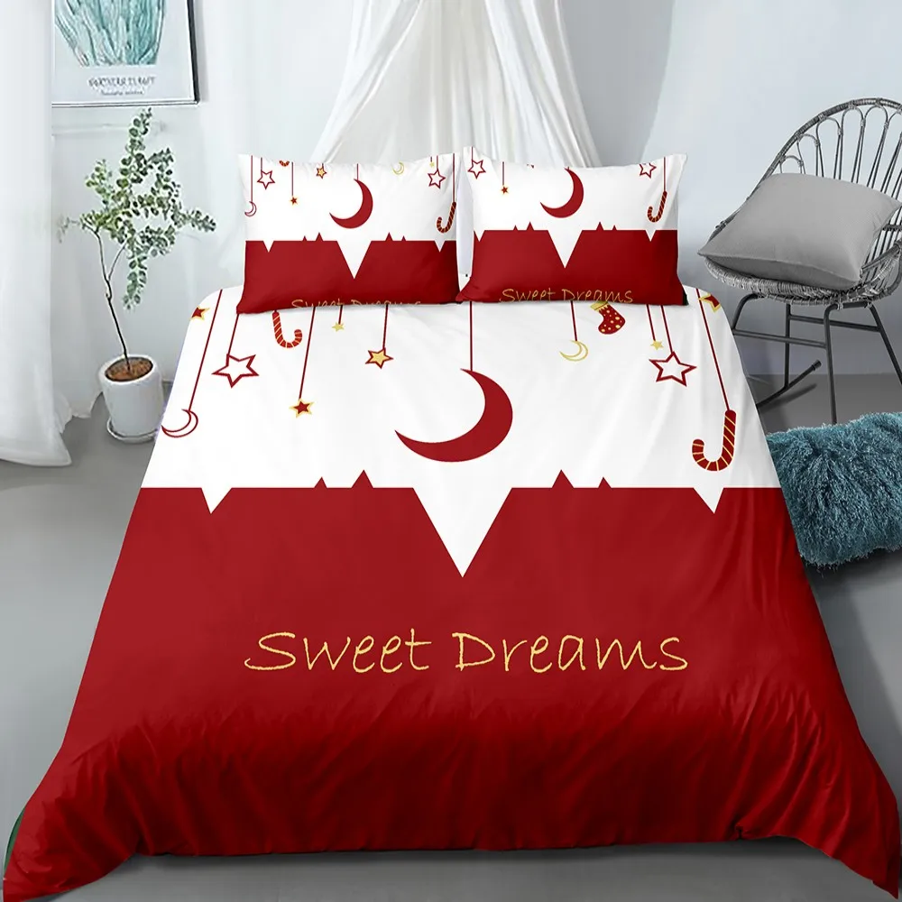 

Комплекты постельного белья Sweet Dreams с 3D-принтом луна, пододеяльник, роскошный красный/зеленый пододеяльник, домашний текстиль, 2/3 шт.