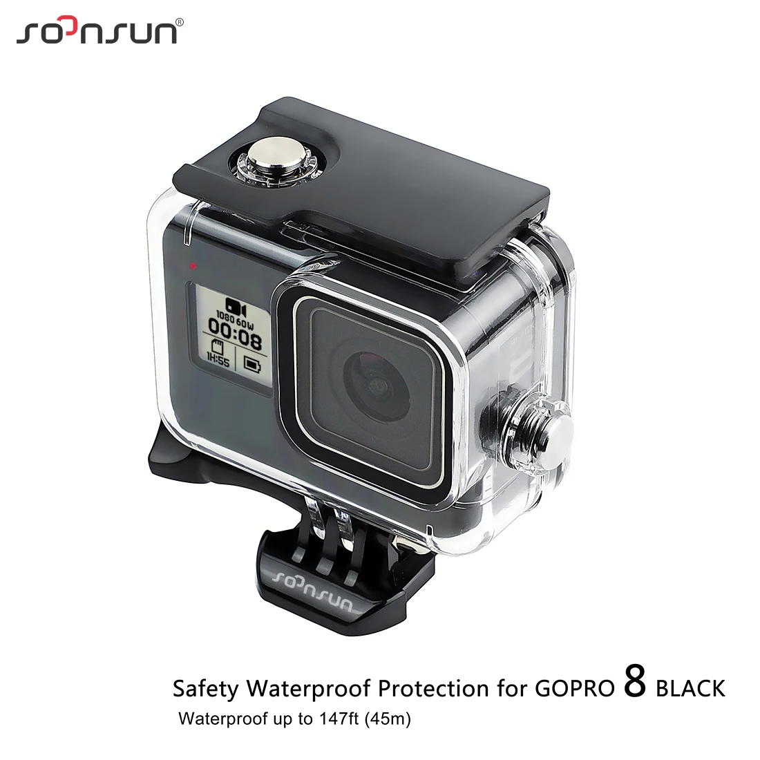 Водонепроницаемый чехол SOONSUN 45 м для GoPro Hero 8 черный защитный подводного