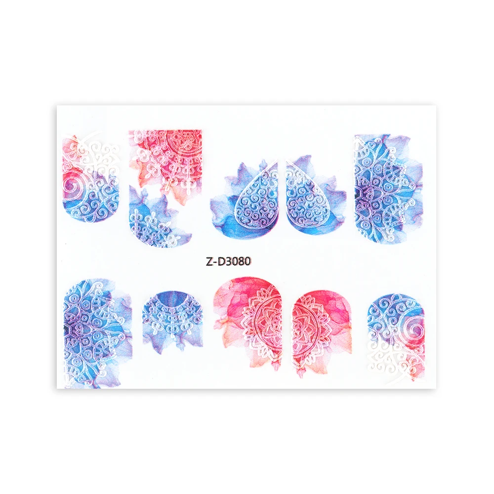 3D Acrylic Engraved Nail Sticker Beautiful Dancing Gril Snow Shape Water Decals Empaistic Nail Water Slide Decals DIY Nail Art