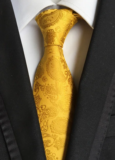 

8cm Men's Ties Gold Paisley Necktie