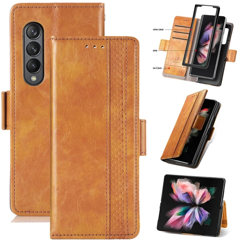 

Suitable for Samsung Galaxy Z 3 folding book case, book case with magnetic lock, RFID lock, card slot, shockproof