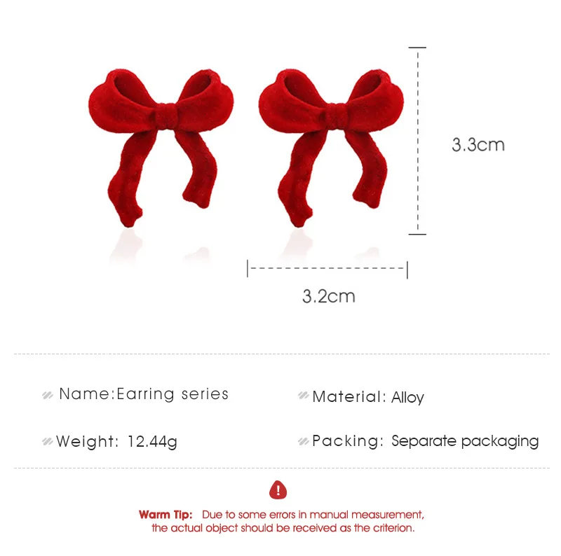 

Korean Creative Bowknot Stud Earrings for Women Statement Ear Jewelry Gifts