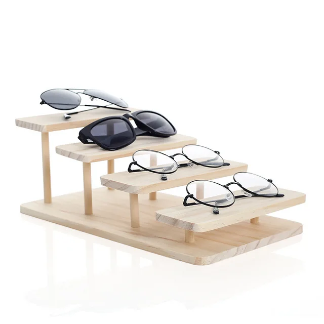 

Rasalhaguer Assembleable Bamboo 4 Layers Options Sunglasses Stand Glasses Display Jewelry Holder Bracelet Watches Show Product