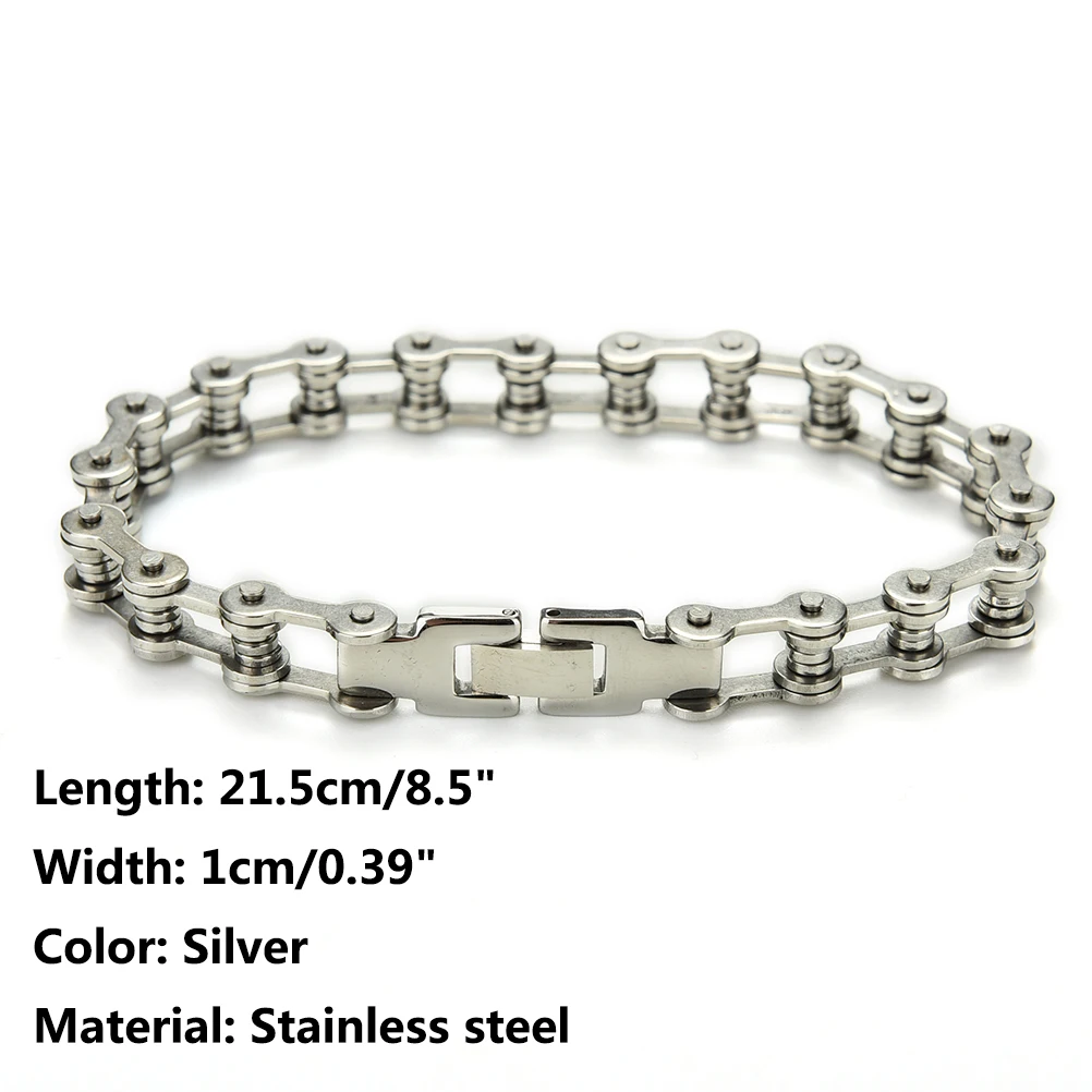 

New Men Biker Bicycle Motorcycle Lock Chain Bracelet Bangle Punk Titanium Steel Bracelet Men Bangle Men Jewelry Trendy Bracelet
