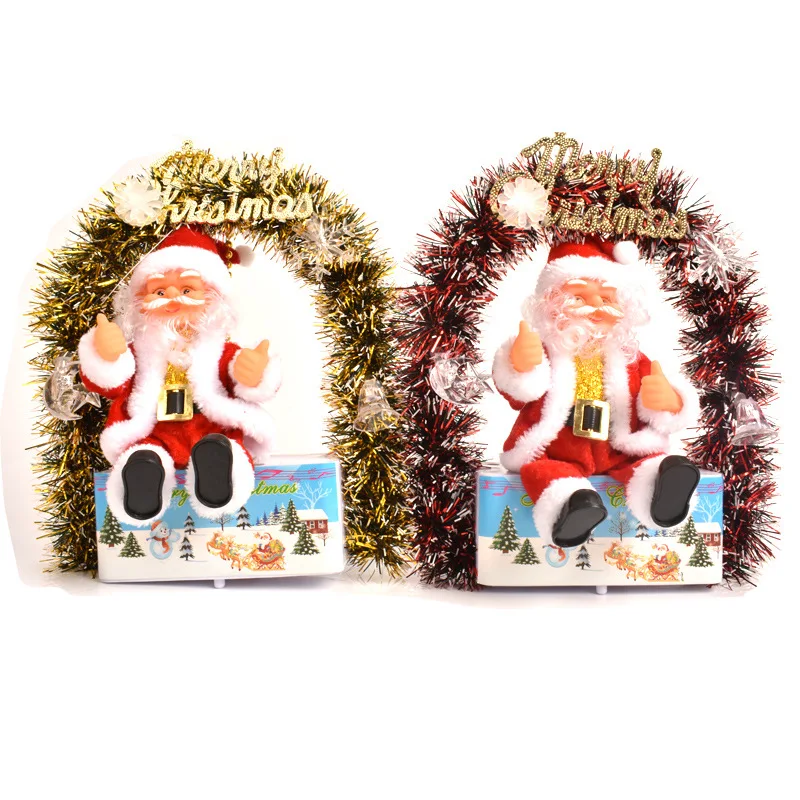 

New Christmas Ornaments Colorful Luminous Garland Electric Music Santa Claus Doll Doll Christmas Gift