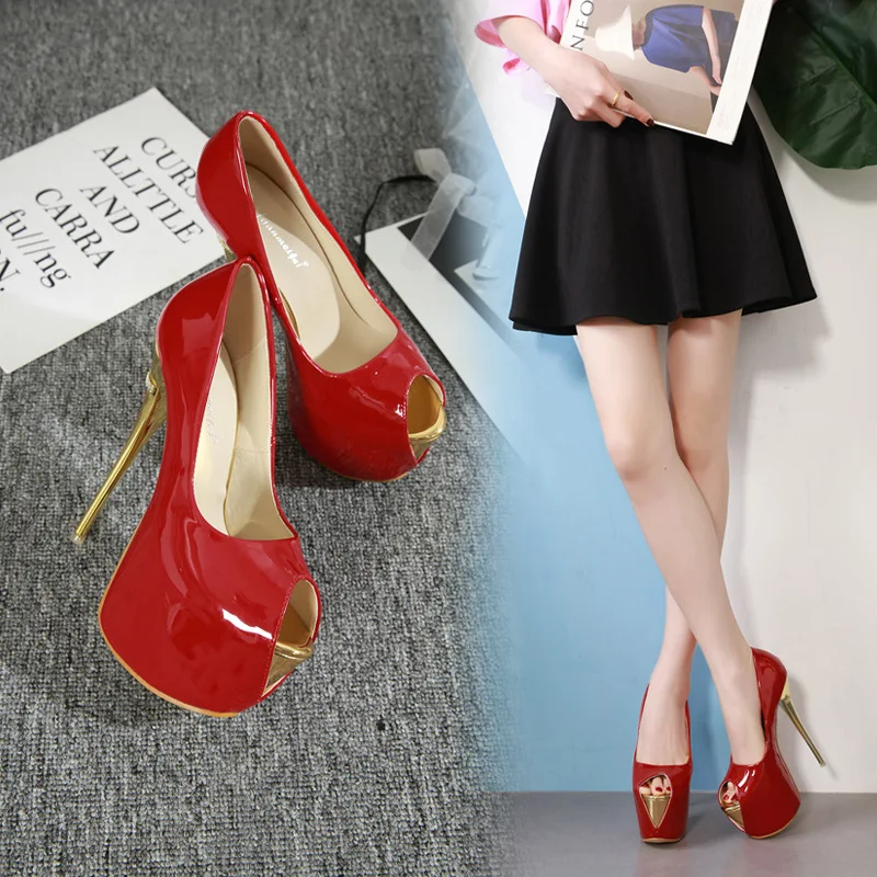 

2020 Club Super High Heels New Fine Super High Heels Low-Cut Waterproof Fish Large-Size Shoes