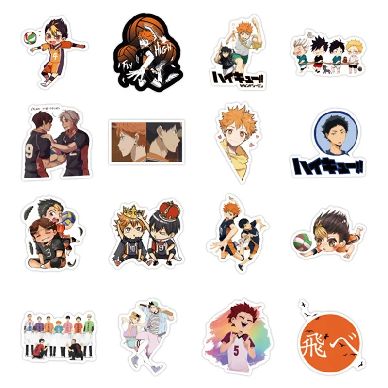 

100Pcs/Pack Cartoon Anime Haikyuu Stickers Funny Skateboard Laptop Guitar Waterproof Luggage Graffiti Cute Sticker Kids Toys