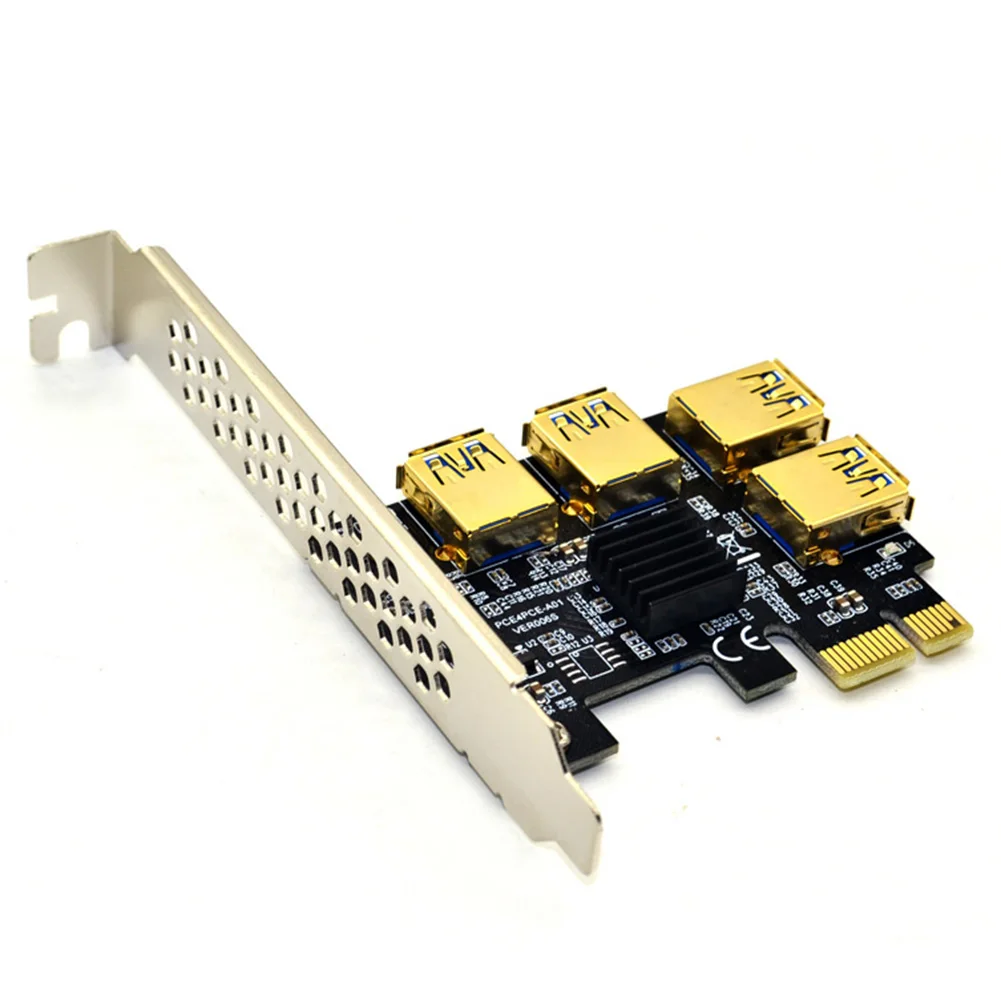 

PCI-E PCI Express Riser Card 1x To 16x 1 To 4 USB 3.0 Slot PCIE Port Multiplier Hub Adapter Miner Card for Bitcoin BTC Mining