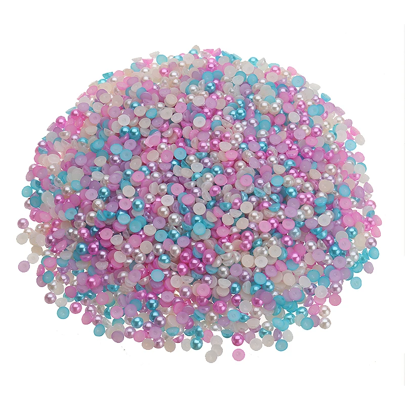 3000 шт./лот 4 мм полукруглые жемчужины стильные акриловые пластиковые бусины