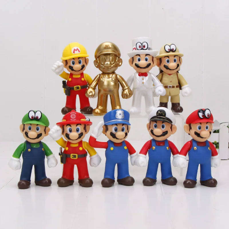 12 см аниме Super Mario Bros фигурки Одиссея Марио Йоши автомобиль торт украшения ПВХ Фигурки экшн-модель игрушки для детей Подарки