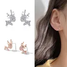 Рождественские серьги-гвоздики с жемчугом и оленем, серьги в виде снежинок для девочек и детей, подарки для женщин, рождественские аксессуары, домашние украшения, Рождество 2020