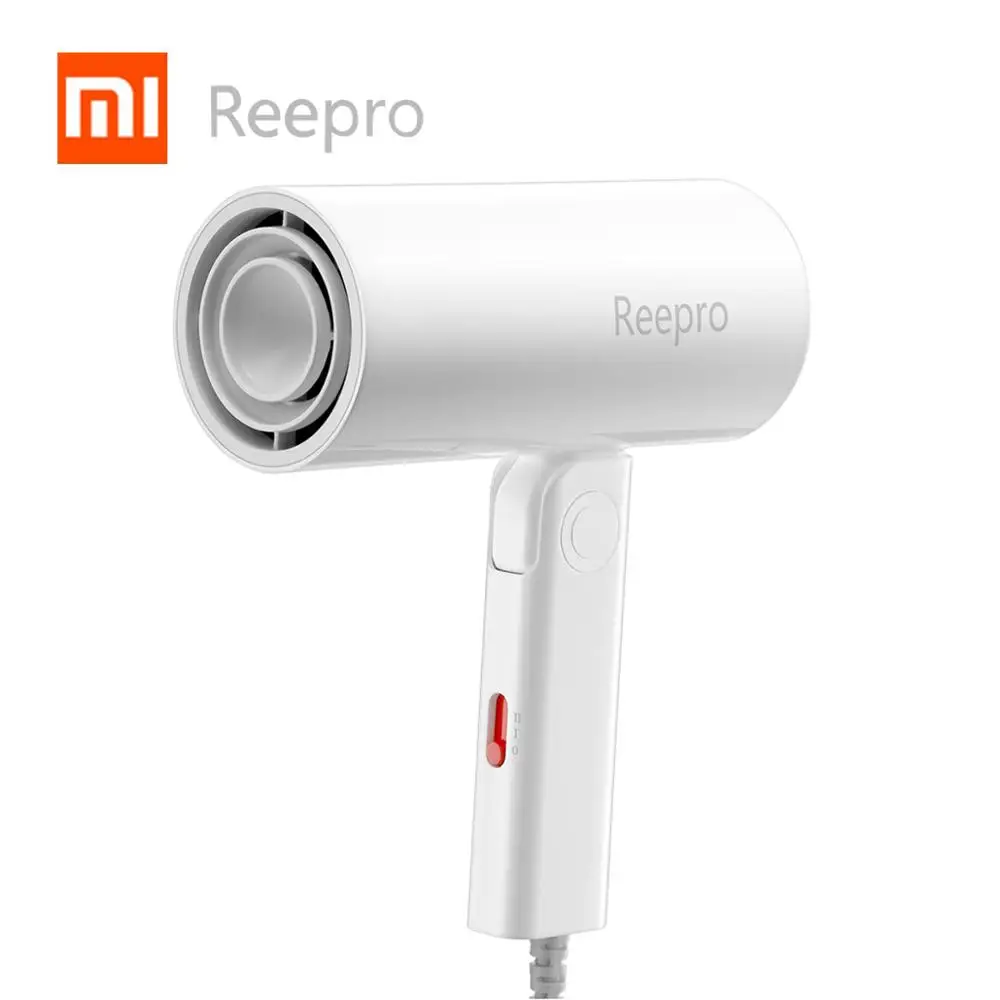 Профессиональный фен для волос Reepro 1300W быстросохнущая Складная Ручка Парикмахерская Фен - Цвет: white
