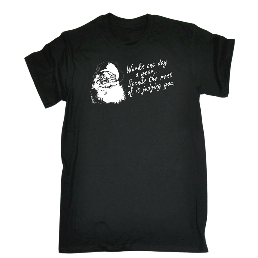 Санта работает один день отдыха это осуждение вас футболка подарок на рождения