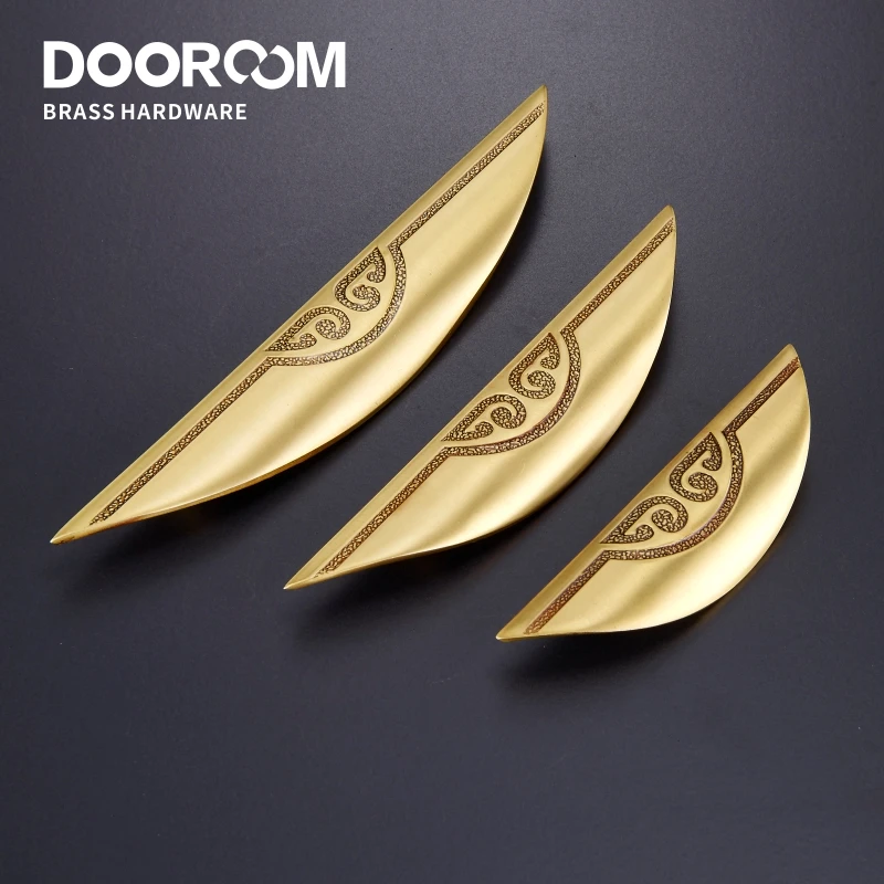 Длинные латунные ручки Dooroom для гардероба комода шкафа ящика мебели американские