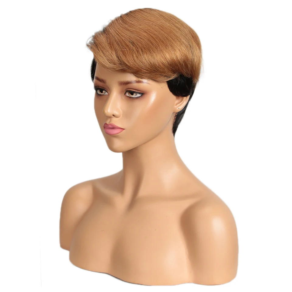 Парик из человеческих волос Joedir коричневый цвет Короткие парики волос|Парики на