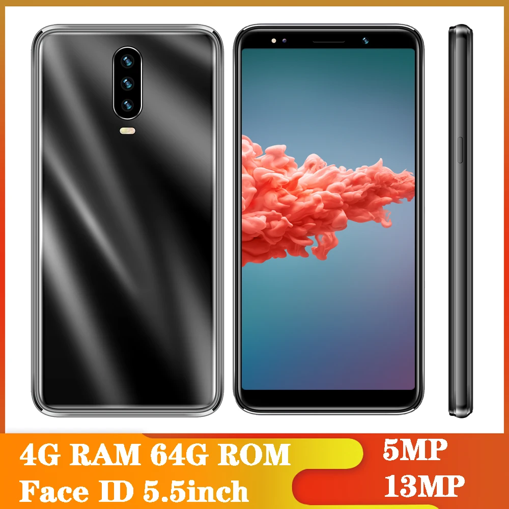 A8 Мобильный телефон android Quad Core 5 &quotсмартфоны 4G RAM 64G ROM 13MP Celulares WCDMA Face ID