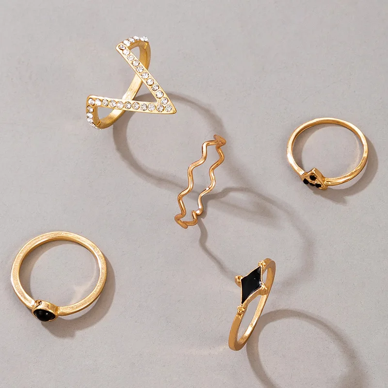 5 шт./компл. ювелирные изделия модное ретро черное капающее волнистое V-образное