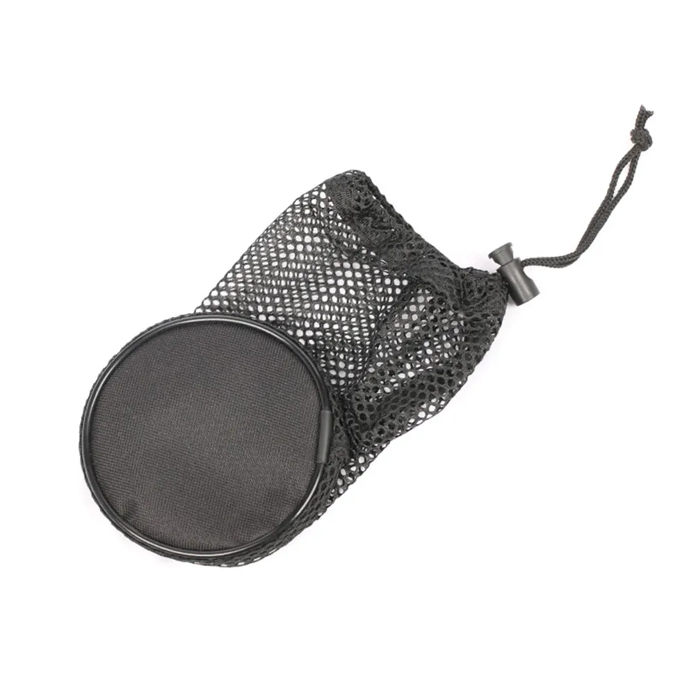 

3pcs Nylon Practical Portable Lightweight Black Drawstring Golf Ball Mesh Bag Large Capacity Durable With Spring Buckle Reusable