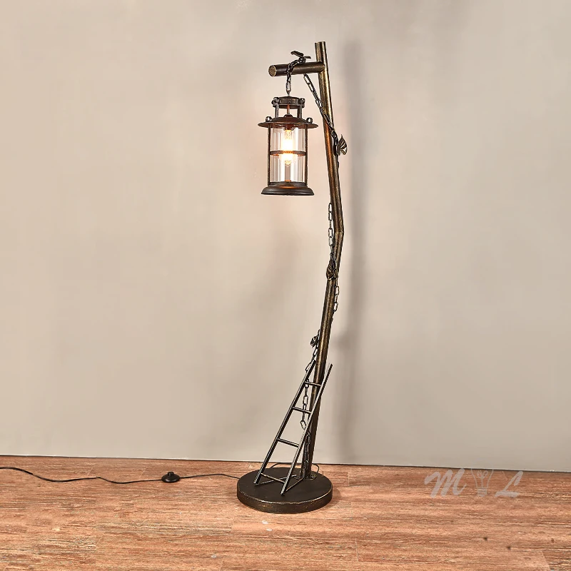 

American Country Floor Lamp Vintage Industrial Standing Lamps for Bedroom Foyer Living Room Art Deco Floor Lamps Stand Light