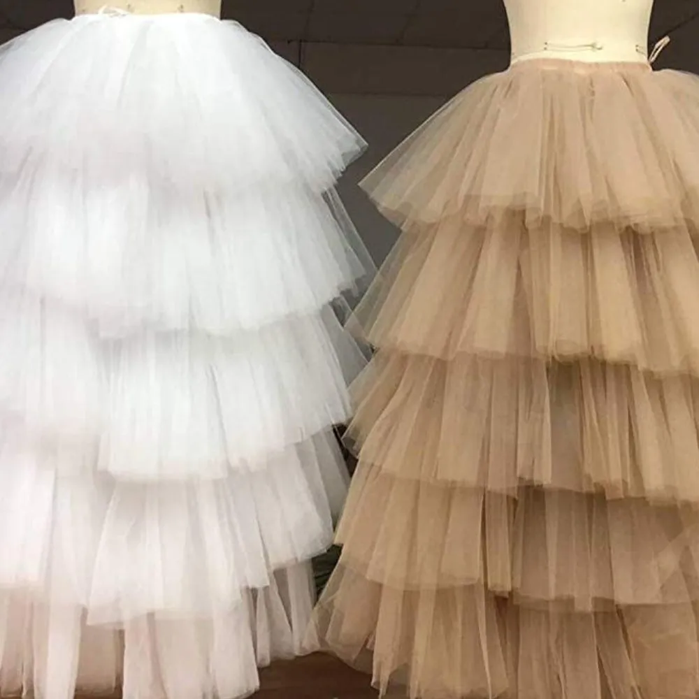 Красочные подъюбники женские юбки из многослойного фатина с высоким и низким