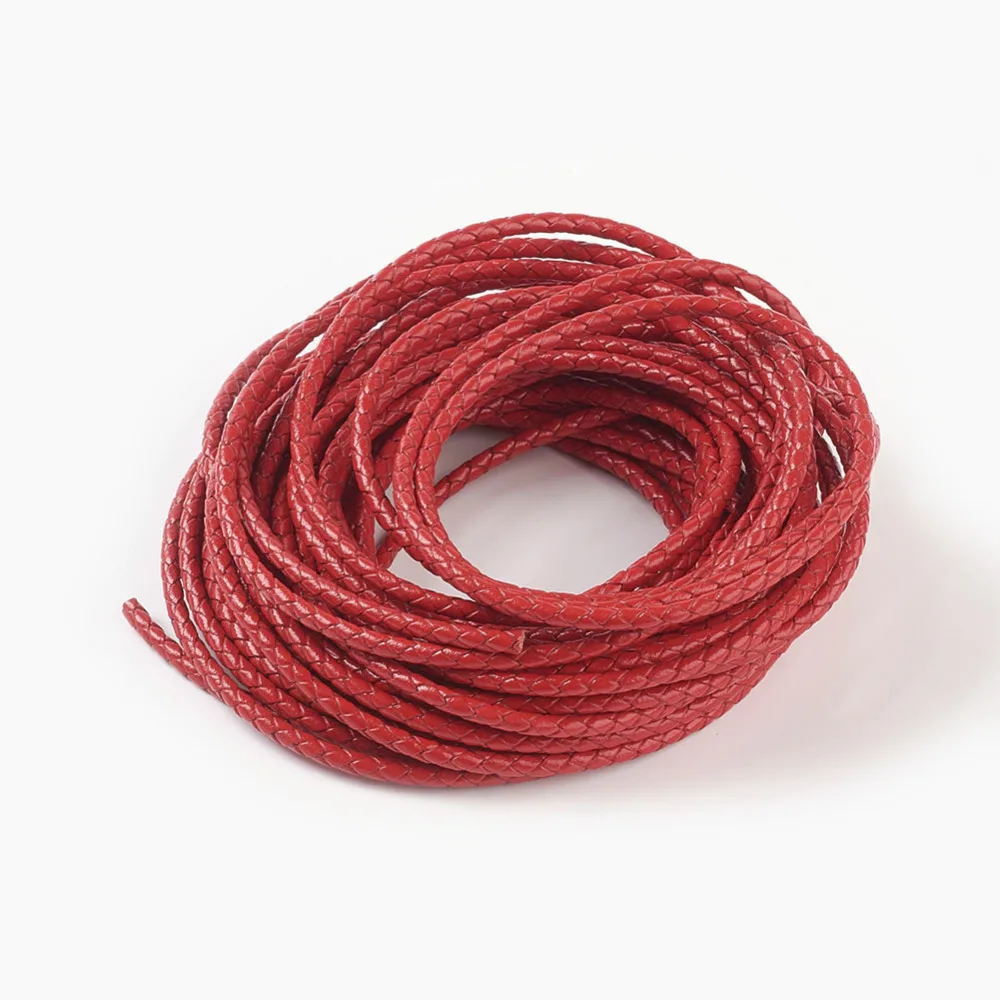 1 Bundle Round Braided Leather Jewelry Cords 4/5/6/8mm For Jewelry DIY Making Bracelet Necklace Material Accessories