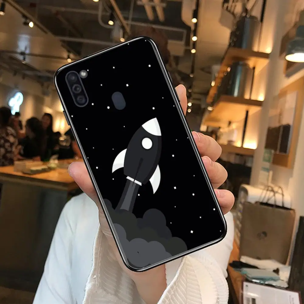 

Rocket Exquisite Mobile Phone Case Hull For Samsung Galaxy M 10 20 21 31 30 60S 31S Black Shell Art Cell Cover TPU