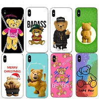 funny wacky bear mobile shell for iphone se x xr 13 12 mini 11 pro xs max phone case 5s 6s 7 8 plus unique hard cellphones cover