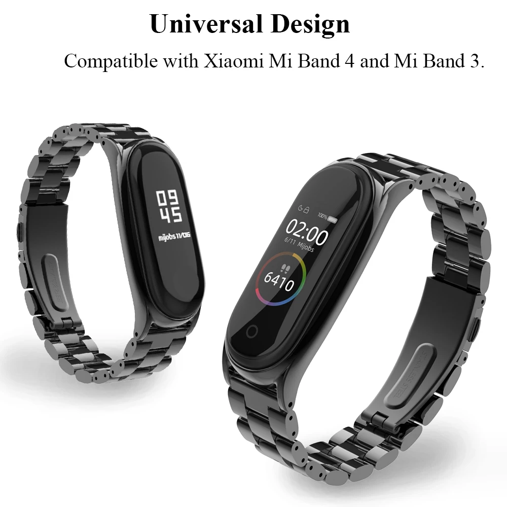 Металлический ремешок для часов Mi Band 4 браслет из нержавеющей стали Xiaomi Miband 3